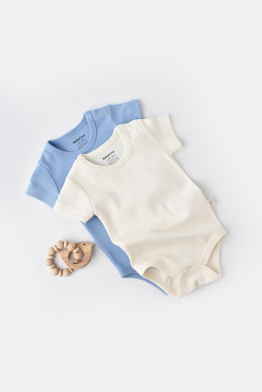 2-Piece Set: 100% Organic Cotton Short-Sleeved Body