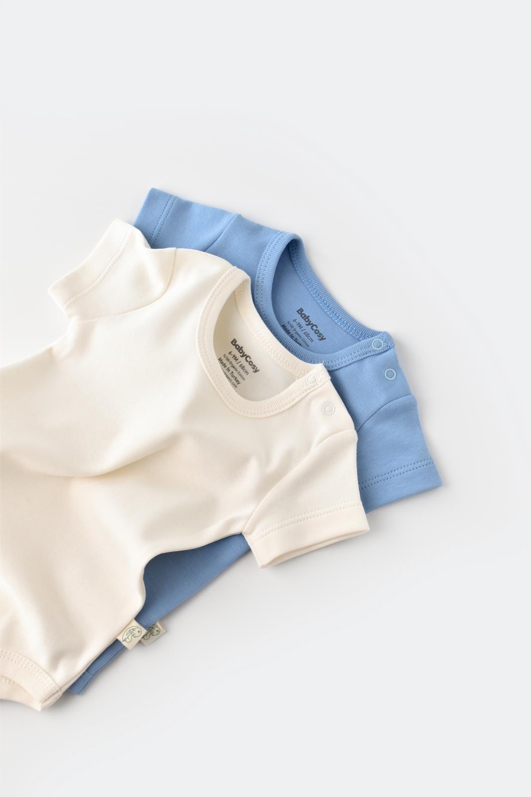 2-Piece Set: 100% Organic Cotton Short-Sleeved Body