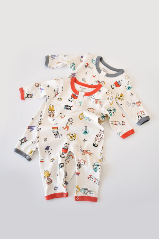 2-Piece Rompers Set: 100% Organic Cotton