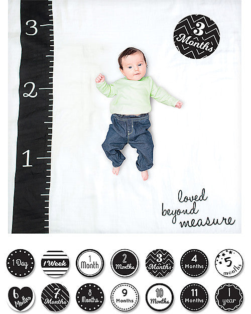 First Year Kit - Pure Cotton Breathable Muslin Swaddle Cover + 14 Cards