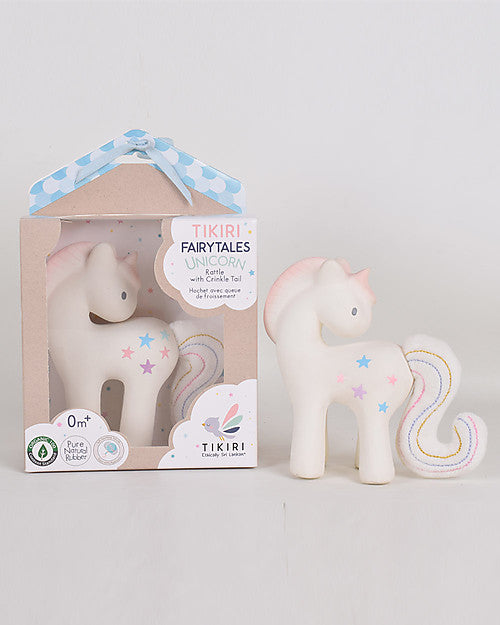 Unicorn - Rattle + Teether + Bath Play - 100% Natural Rubber